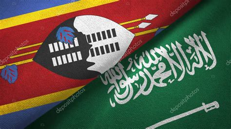 Eswatini Swazilandia Y Arabia Saudita Banderas De Tela Textil