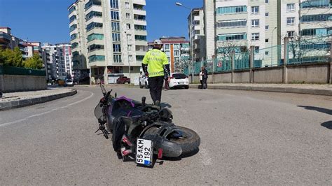 Trafik Kazas Samsun Da Motosiklet Ile Otomobil Arp T Yaral