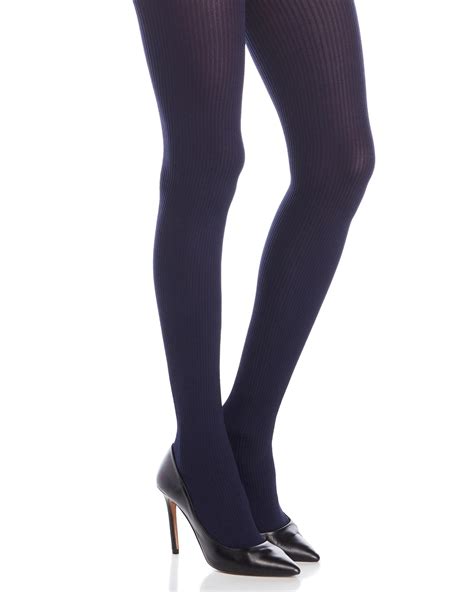 Hue Synthetic Control Top Rib Tights In Navy Blue Save Lyst