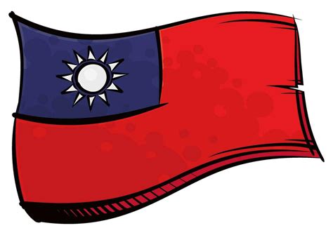 Painted Taiwan flag waving in wind 26724359 Vector Art at Vecteezy