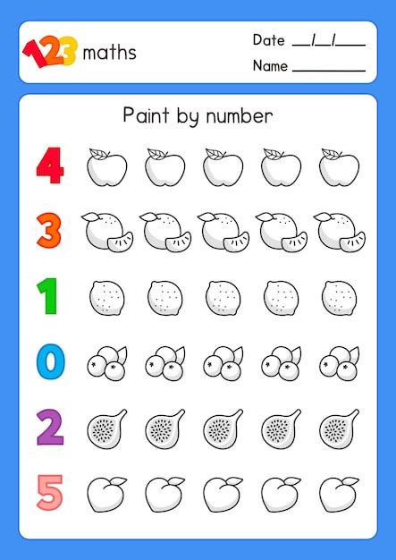 Esquema De Frutas Para Colorear En Blanco Y Negro Sobre N Meros De