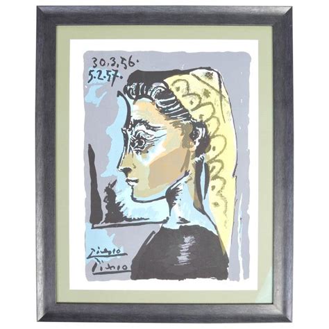 Pablo Picasso Limited Edition 37500 Portrait Of Jacqueline Roque With Flowers At 1stdibs