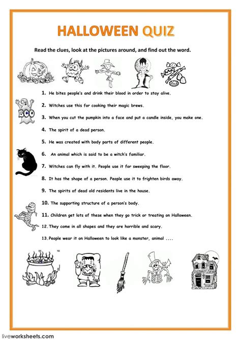 Fill In The Blanks Story Worksheets Pdf Halloween