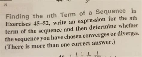 Solved 7l Finding The Nth Term Of A Sequence Exercises