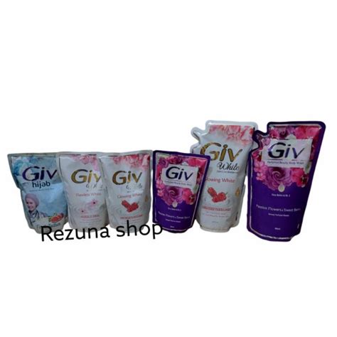 Jual GIV White Dan Hijab Bodywash Pouch 450ml 900ml Mulberry Tin