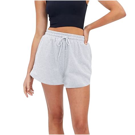 Ryrjj Womens Sweat Shorts Summer Casual Comfy High Waisted Running