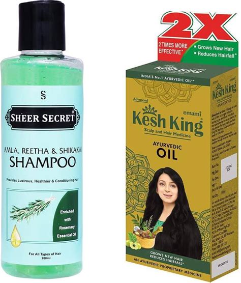 Sheer Secret Amla Reetha Shikakai Shampoo 200ml And Ayurvedic Hair Oil