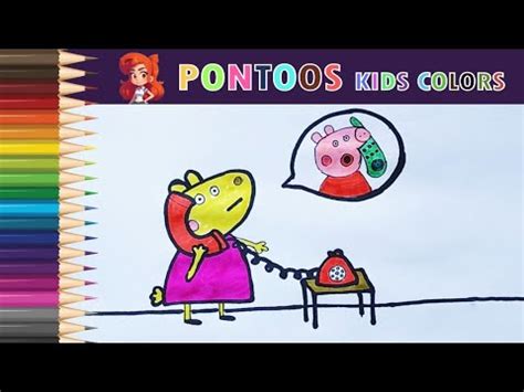 Drawing And Coloring Peppa Pig And Suzy Sheep Talking On The Phone