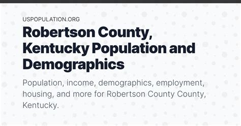 Robertson County, Kentucky Population | Income, Demographics ...