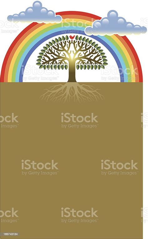 Rainbow Treescape Stock Illustration - Download Image Now - Cloud - Sky, Environment ...