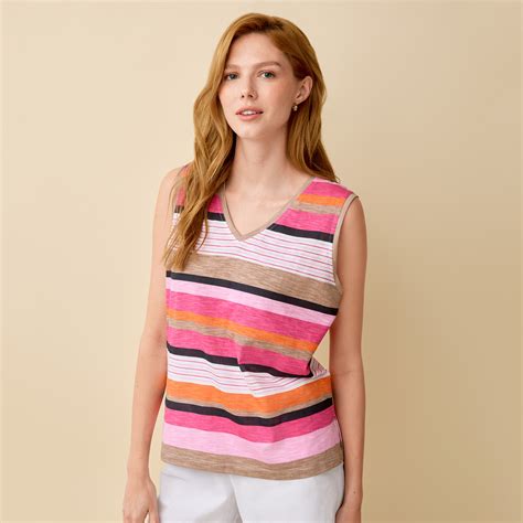 Women's Sleeveless Striped Tank Top | Northern Reflections