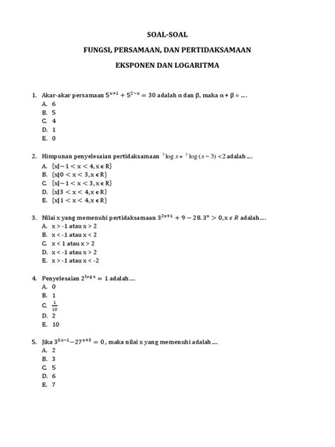 Contoh Soal Dan Pembahasan Logaritma Sma Kelas X Pyllovugib