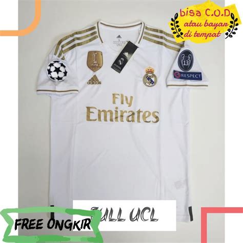 Jual Cod Full Patch Ucl Jersey Baju Kaos Oblong Polos Pria Futsal