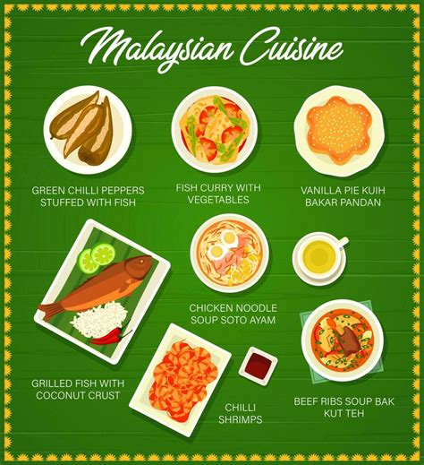 Malaysian Cuisine Menu Page Vector Template 23503090 Vector Art At Vecteezy