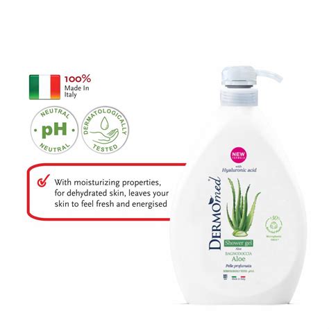 DERMOMED SHOWER GEL ALOE WITH HYALURONIC ACID 1L Magicboo Beauty Sdn