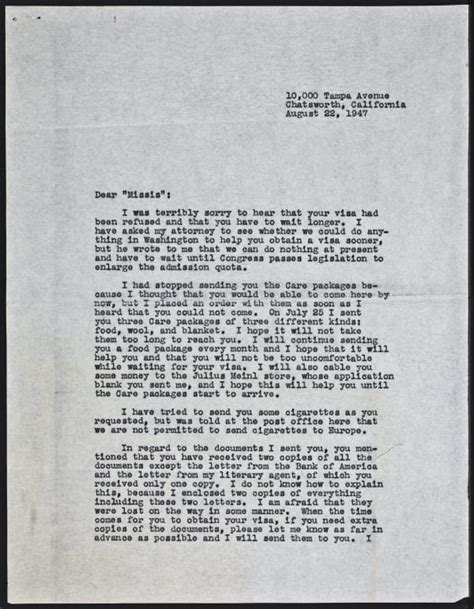 To Marie Strakhow Letter 309 AynRand Org