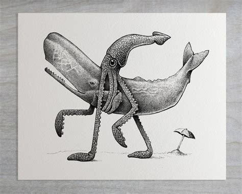 Sperm Whale Vs Giant Squid Drawing