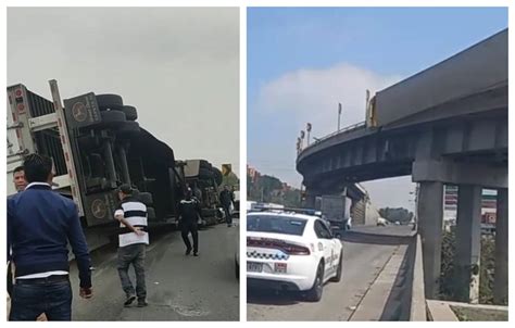 Volcadura De Trailer En Circuito Exterior Mexiquense Casi Cae De Puente Elevado