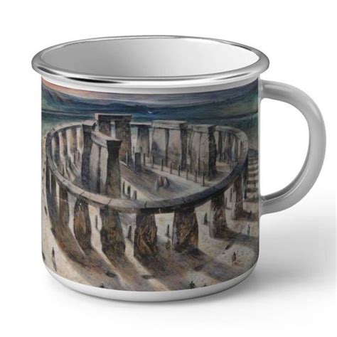 Mug en Métal Emaillé Stonehenge 1000 Avant JC Alan Sorrell Dessin