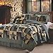 Amazon Virah Bella 3 Piece King Cabin Quilt Bedding Set Woodland