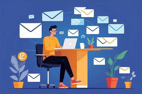 Premium Photo Efficient Email Management Flat Vector Illustration