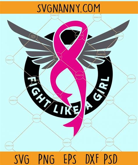 Fight Like A Girl Svg Fight Cancer Svg Breast Cancer Awareness Svg