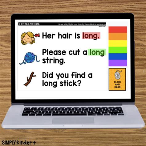 Digital Sight Word Long Fry Simply Kinder Plus