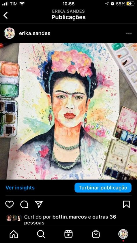 Pintura Frida Kahlo Loja Erika Sandes Elo Produtos Especiais