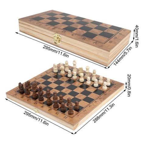 Jeu d échecs 3 en 1 Jeu de dames d échecs en bois pliant