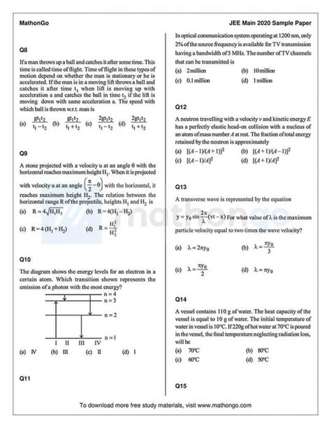 Jee Mains Sample Paper Hot Sex Picture