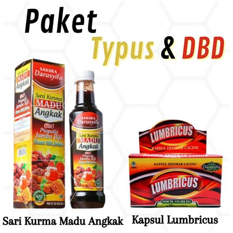 Jual Sari Kurma Madu Angkak Kapsul Lumbricus Paket Obat Typus Dan Dbd