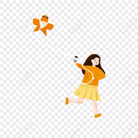 Girls Flying Kites Cartoon Vector Flying Kite Flying Woman Png