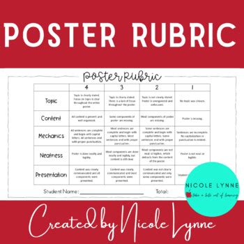 Holistic Rubric For Poster Making