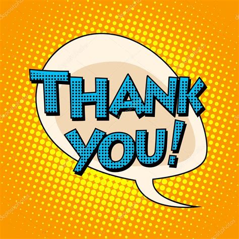 Thank You Comic Bubble Retro Text Stock Vector Studiostoks 91779180