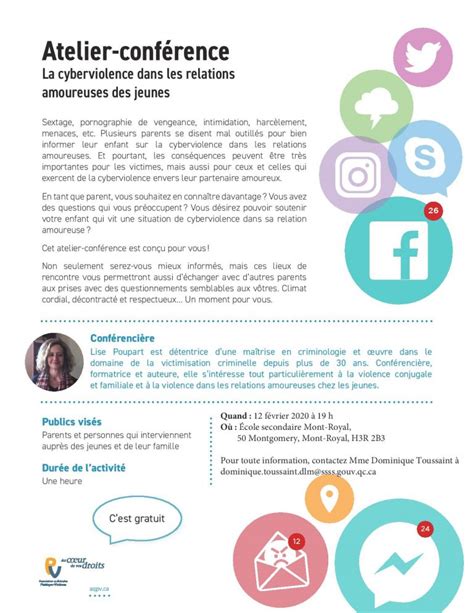 Atelier conférence La cyberviolence dans les relations amoureuses des