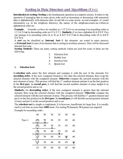 SOLUTION: Sorting and methods of sorting with algorithms and example in ...