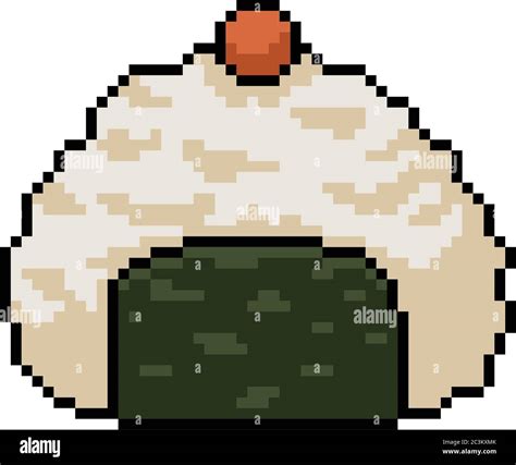 Vector Pixel Art Onigiri Isolated Cartoon Stock Vector Image Art Alamy