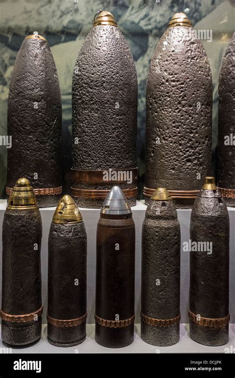 First World War One Artillery Ammunition Grenades And Shells In The Wwi Memorial Museum