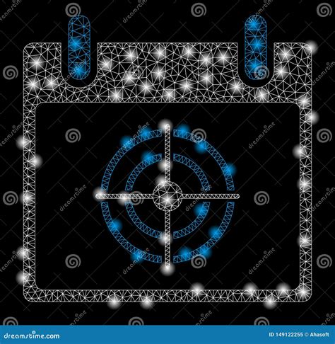 Bright Mesh Carcass Bullseye Calendar Day With Flash Spots Stock Vector