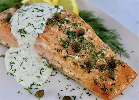 Baked Salmon With Creamy Dill Sauce Keto Cooking Christian