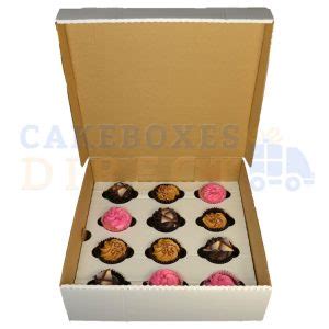 6 Premium White Cupcake Window Box With 6cm Divider Cake Boxes