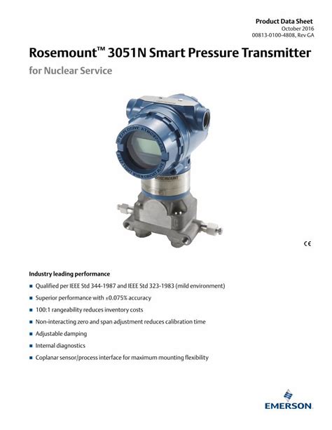 PDF Rosemount 3051N Smart Pressure Transmitter Rosemount 3051N