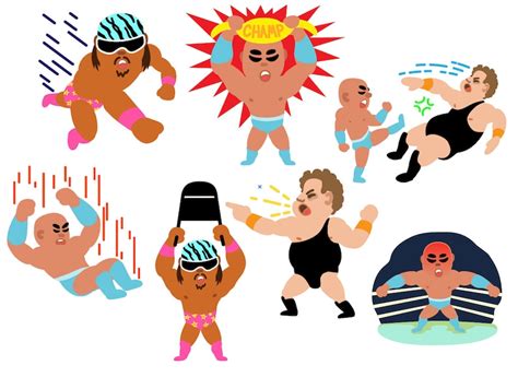 WRESTLING CLIPART Professional Wrestling Stars Digital Clip - Etsy