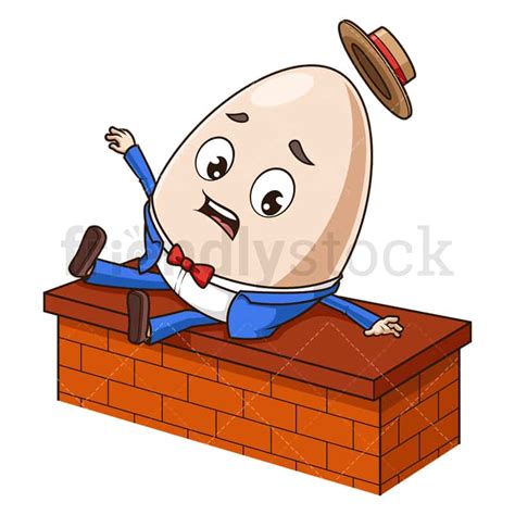 Humpty Dumpty Falling From Wall Cartoon Clipart Vector Friendlystock