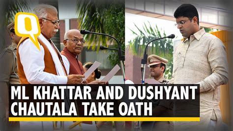 Ml Khattar And Dushyant Chautala Take Oath As Haryana Chief Minister