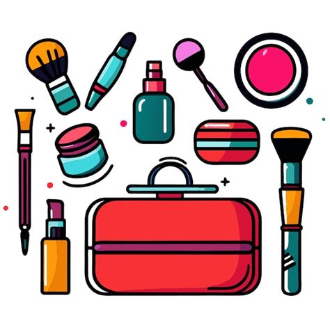 Set Of Cosmetics Vector Illustration Doodle Vector Illustration Cartoon