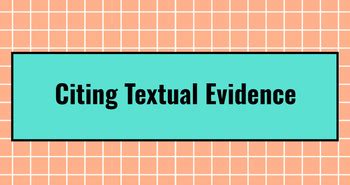 Citing Textual Evidence Lesson and Game by Teach a Little Kinder
