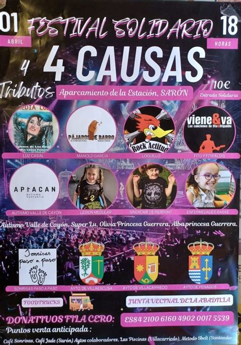 Festival Solidario 4 Causas 2023 Miplanhoy qué hacer hoy en Cantabria