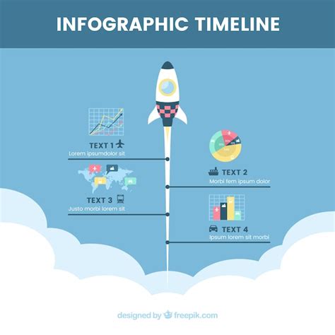 Free Vector | Original timeline with rocket