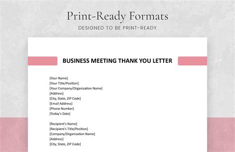 Business Meeting Thank You Letter in Word, Google Docs - Download | Template.net